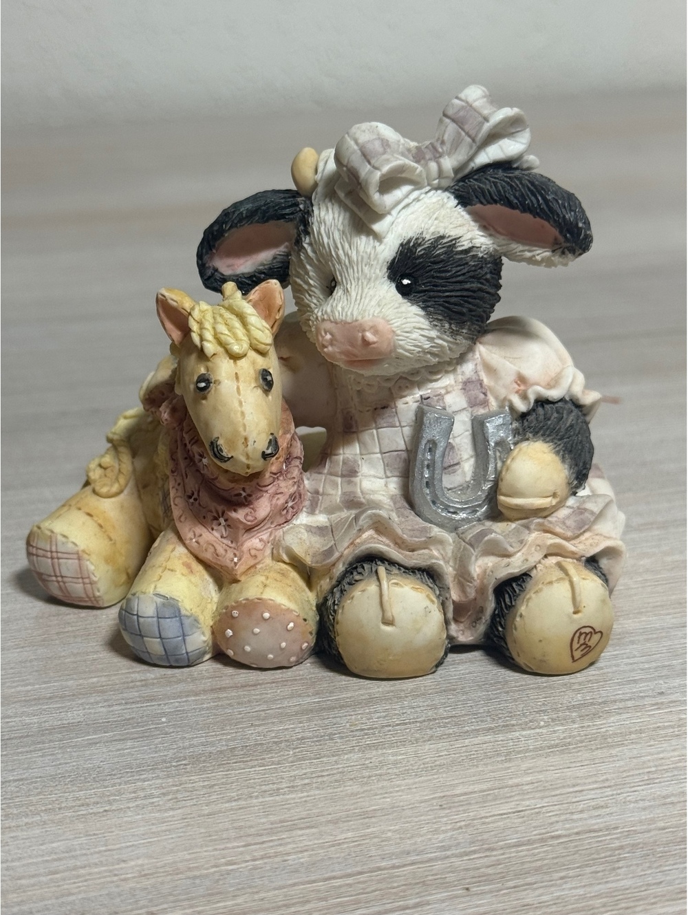 Mary’s Moo Moos I’m Lucky to Know You Cow & Horse Figurine 1993 Enesco 627755